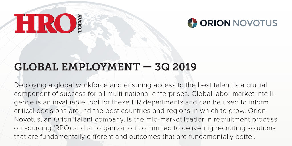 GLOBAL EMPLOYMENT - 3Q 2019 Report from Orion Novotus and HRO Today